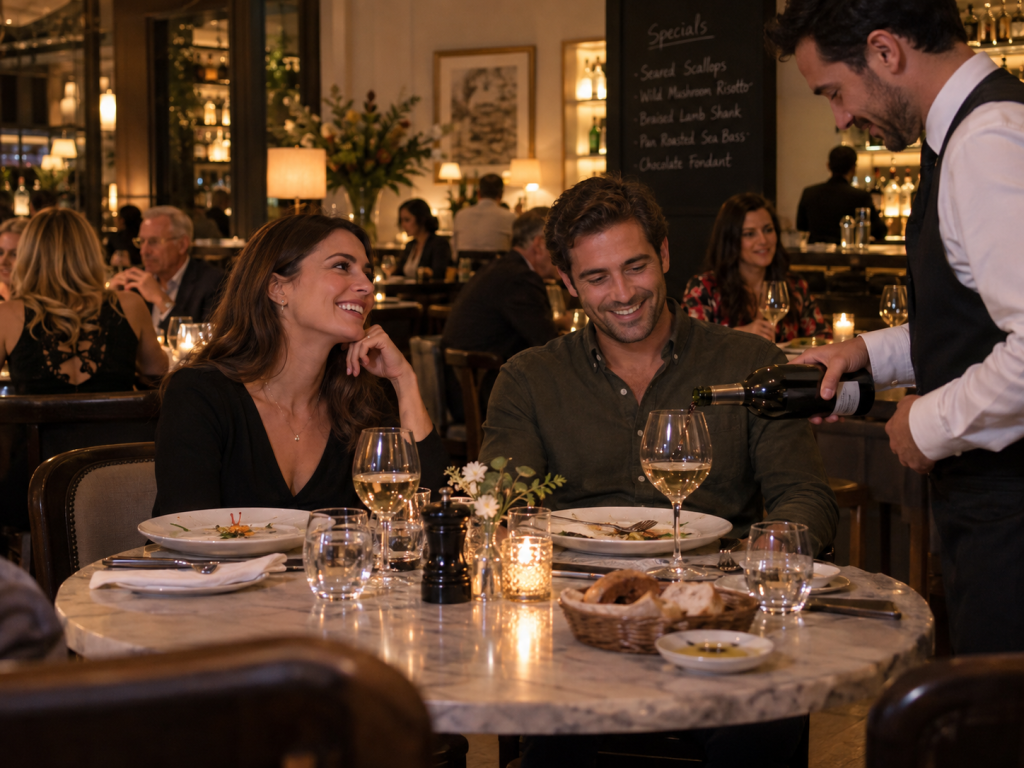 A Night Out: Two Diners at a Restaurant