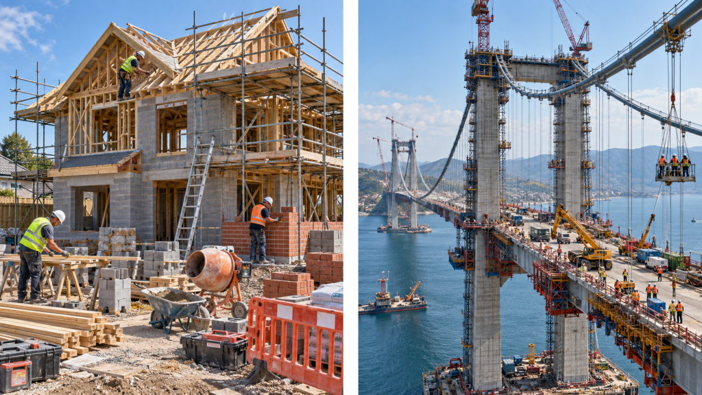 Big Build, Small Build: Comparing Two Construction Sites