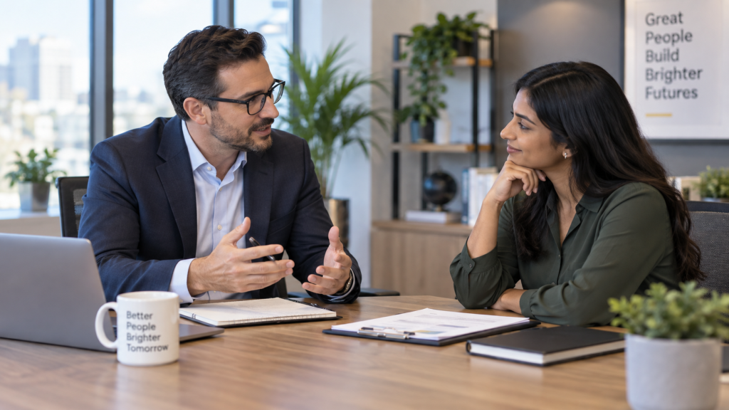 A Meeting in a Modern Office